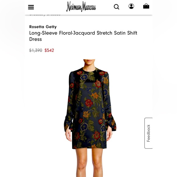Rosetta Getty Dresses & Skirts - NWT Rosetta Getty
Long-Sleeve Floral-Jacquard Stretch Satin Shift dress size…